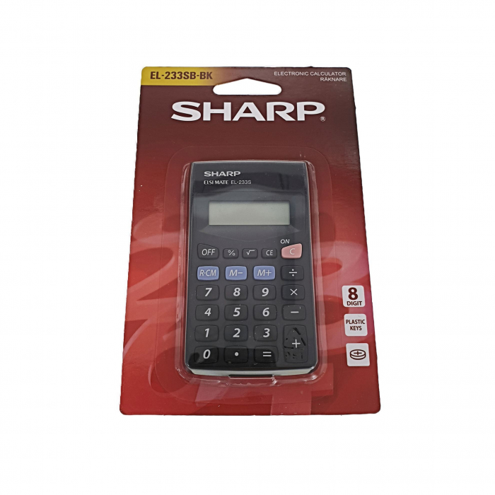Calculator de buzunar, 8 digits, 103 x 60 x 8 mm, SHARP EL-233SBBK - negru [2]