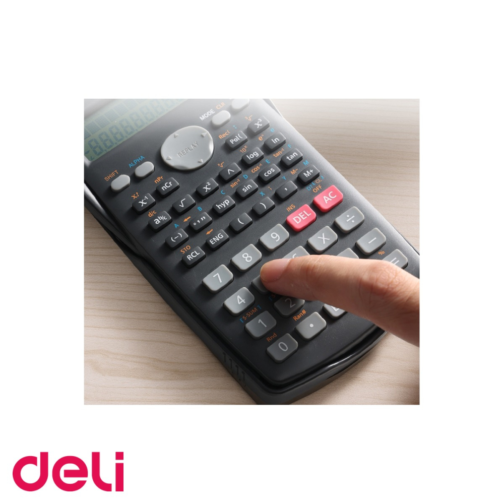 Calculator stiintific Deli 82MS, 240 functii, 12 digits, display LCD 2 linii, pentru scoala si birou [5]