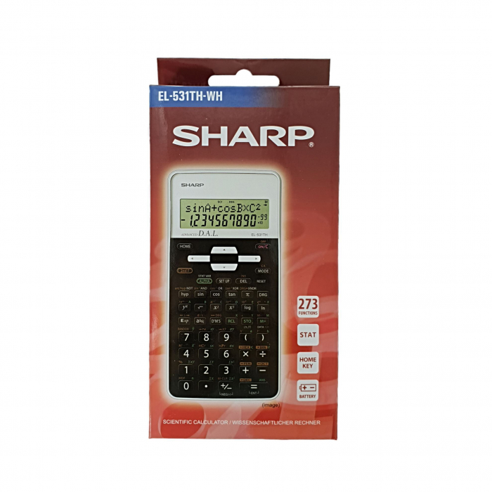 Calculator stiintific Sharp, 10 digits, 273 functiuni, 161x80x15mm, dual power, negru/alb [4]