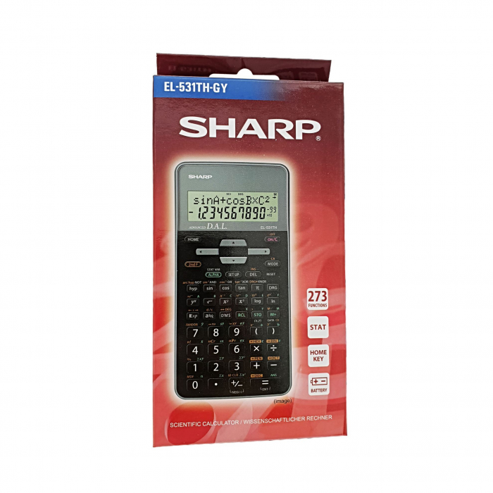 Calculator stiintific Sharp EL-531TH,273 functii,10 digiti,161x80x15mm, negru cu gri [5]