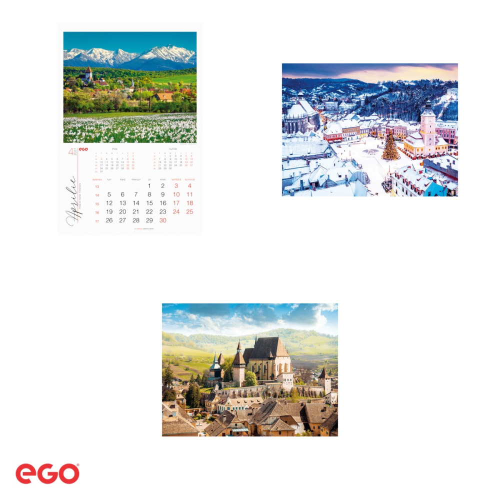 Calendar de perete Ego Romania, 13 file, 31.4x46 cm, cu spira metalica [4]