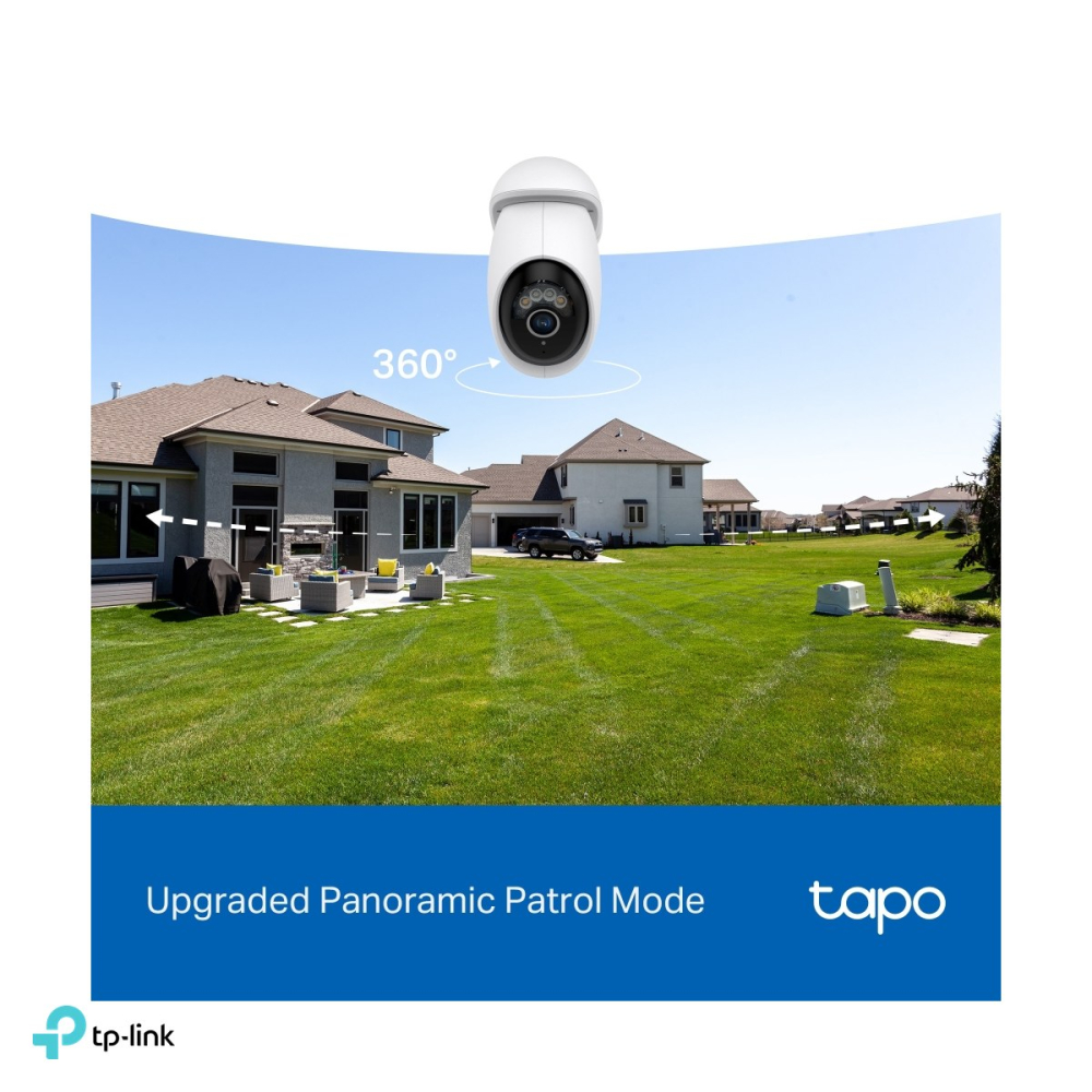 Camera de supraveghere pan/tilt exterior TP-Link Tapo C560WS, 4K 8MP, Wi-Fi 6 dual band si Ethernet, vedere nocturna color Starlight, 2 spoturi, IP66, detectie AI, alb [6]
