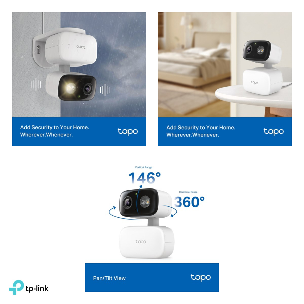 Camera de supraveghere pan/tilt interior si exterior TP-Link Tapo C206, Full HD 1080p, Wi-Fi 2.4 GHz, vedere nocturna IR 12 m si color, IP65, detectie AI, alb [5]