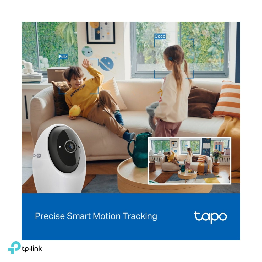 Camera de supraveghere pan/tilt interior TP-Link Tapo C260, 4K 8MP, Wi-Fi dual band, recunoastere faciala si detectie AI, vedere nocturna IR 12 m, mod de confidentialitate fizic, alb [6]