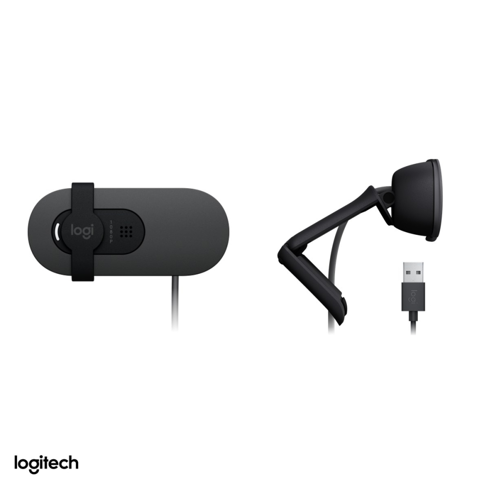 Camera web Logitech Brio 100, Full HD 1080p, USB-A, corectie a luminii RightLight 2, microfon incorporat, capac de intimitate glisant, grafit, 960-001585 [5]