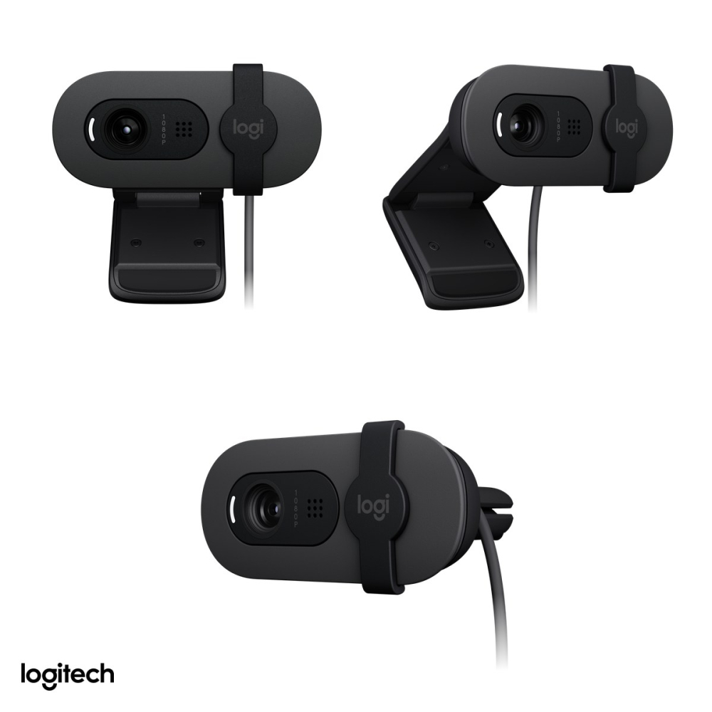 Camera web Logitech Brio 100, Full HD 1080p, USB-A, corectie a luminii RightLight 2, microfon incorporat, capac de intimitate glisant, grafit, 960-001585 [4]