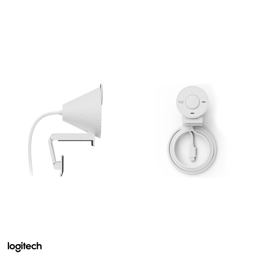 Camera web Logitech Brio 300, Full HD 1080p, USB-C, corectie a luminii RightLight 2, microfon cu reducere a zgomotului, capac de intimitate, alb crem, 960-001442 [5]