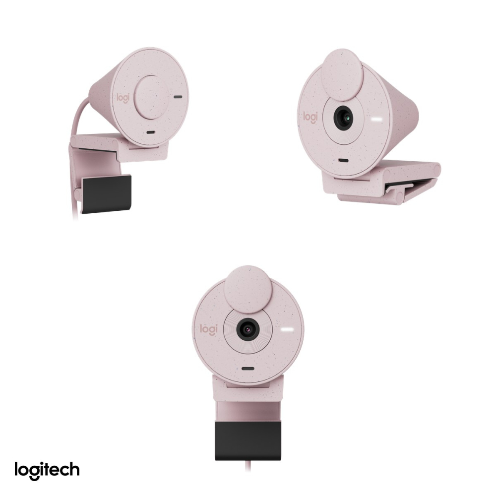 Camera web Logitech Brio 300, Full HD 1080p, USB-C, corectie a luminii RightLight 2, microfon cu reducere a zgomotului, capac de intimitate, roz, 960-001448 [4]