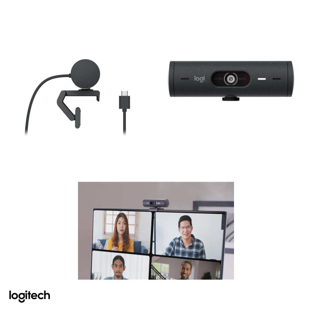 Camera web Logitech Brio 500, Full HD 1080p cu HDR, USB-C, Show-Mode, microfoane stereo cu reducere a zgomotului, capac de intimitate, grafit, 960-001422 [5]