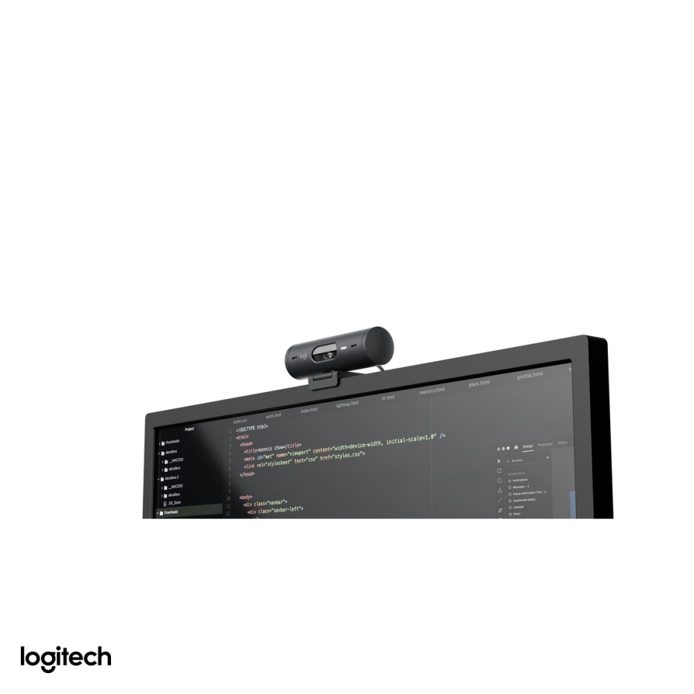 Camera web Logitech Brio 500, Full HD 1080p cu HDR, USB-C, Show-Mode, microfoane stereo cu reducere a zgomotului, capac de intimitate, grafit, 960-001422 [6]