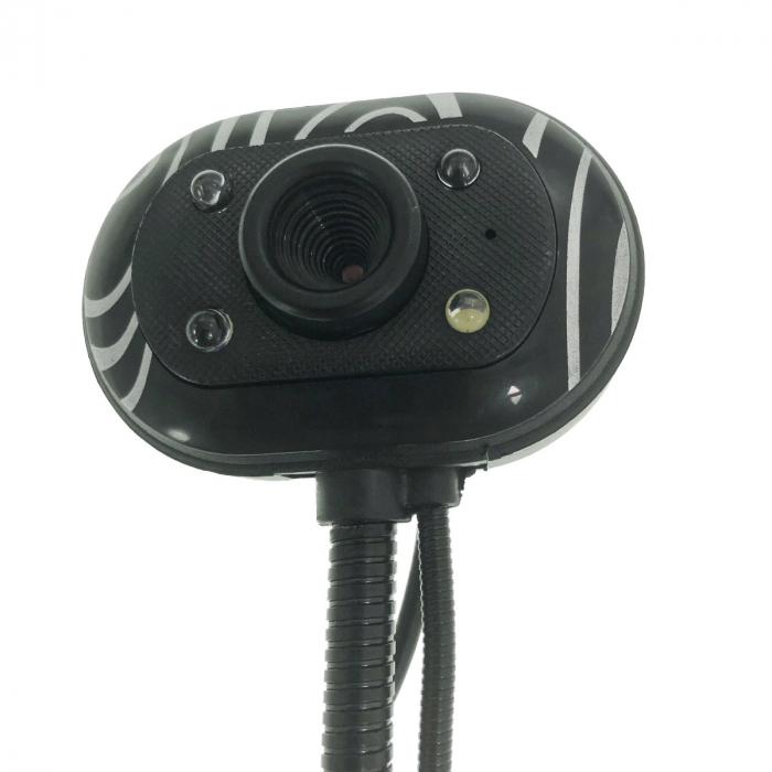 Camera Web USB, cu suport birou, microfon, brat flexibil, nightvision, 480p, neagra [3]