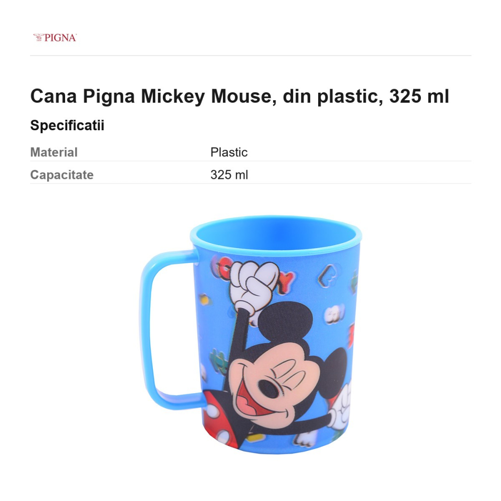 Cana Pigna Mickey Mouse, din plastic, 325 ml [3]