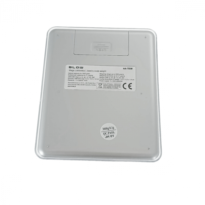 Cantar de precizie, Blow JS13 12078, 0.01gr-3000gr, ecran LCD 42 x 14mm, suprafata suport masurare 100 x 100mm, 2 x AAA, argintiu [5]