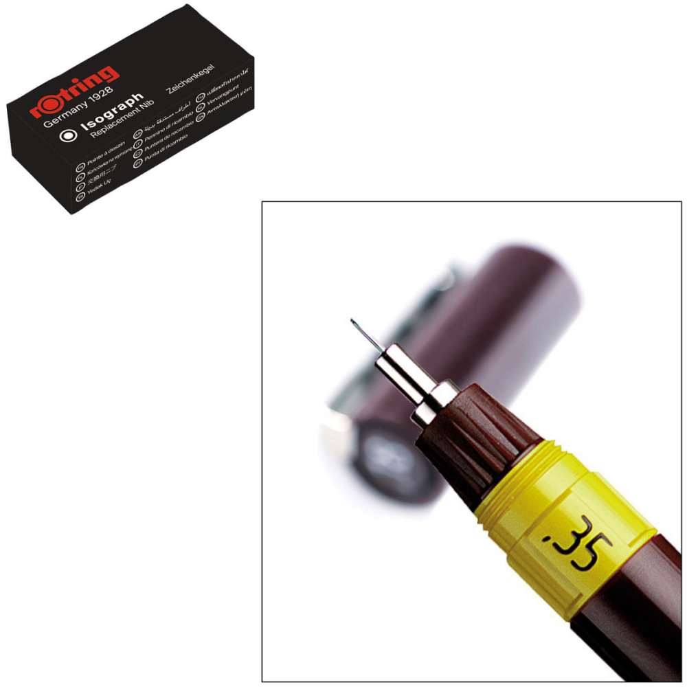 Cap Isograph 0.35mm, Rotring - Varf Metalic pentru Trasare Precisa in Desen Tehnic si Arhitectura [3]