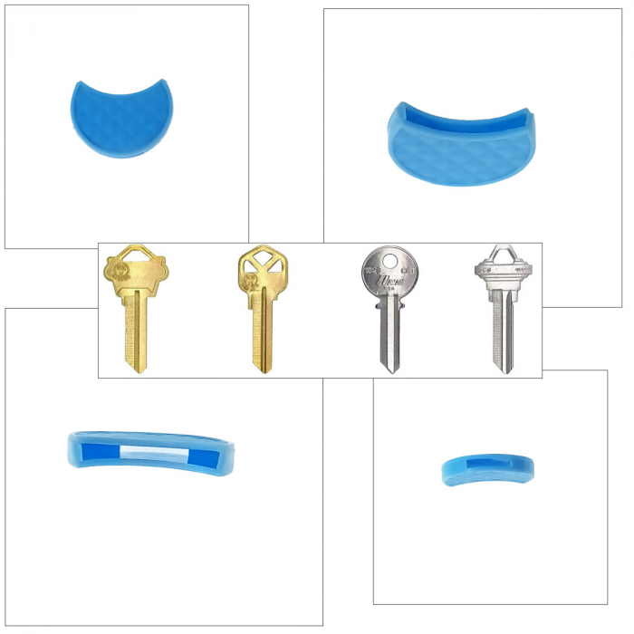 Capac tip husa pentru cheie, 27 x 16 mm, protectie si identificare, din PVC flexibil, albastru deschis [3]