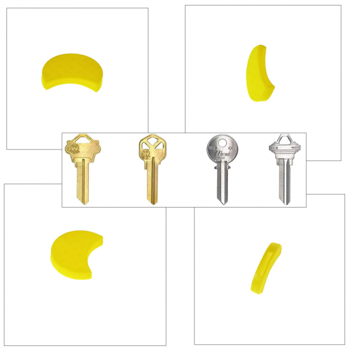 Capac tip husa pentru cheie, 27 x 16 mm, protectie si identificare, din PVC flexibil, galben [3]
