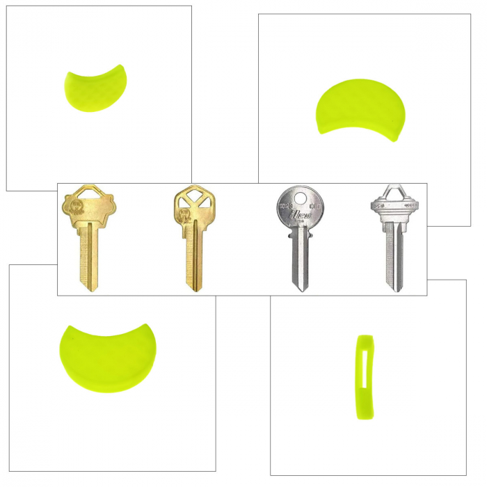 Capac tip husa pentru cheie, 27 x 16 mm, protectie si identificare, din PVC flexibil, galben deschis [3]