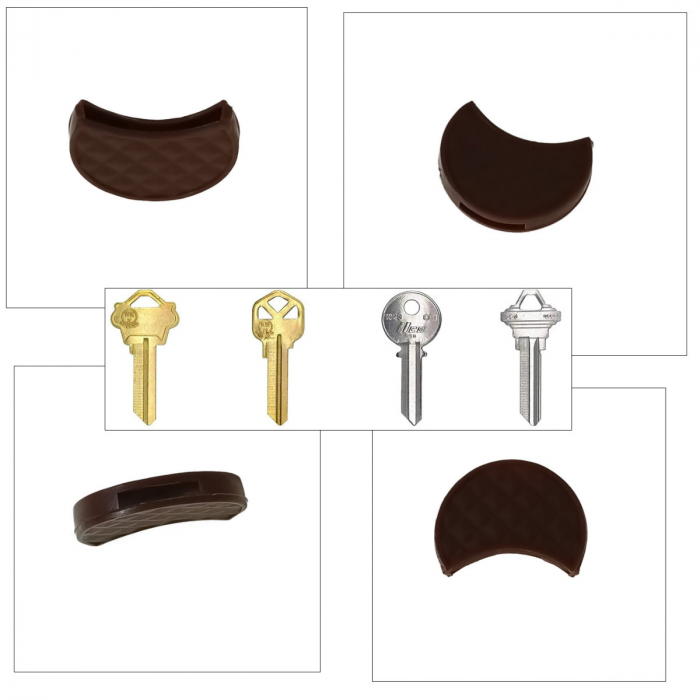 Capac tip husa pentru cheie, 27 x 16 mm, protectie si identificare, din PVC flexibil, maro [3]