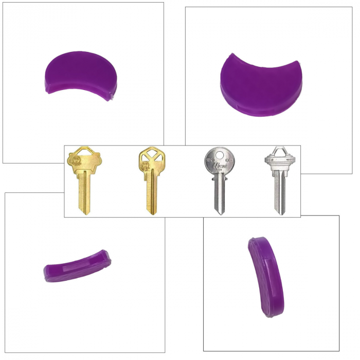 Capac tip husa pentru cheie, 27 x 16 mm, protectie si identificare, din PVC flexibil, mov [3]