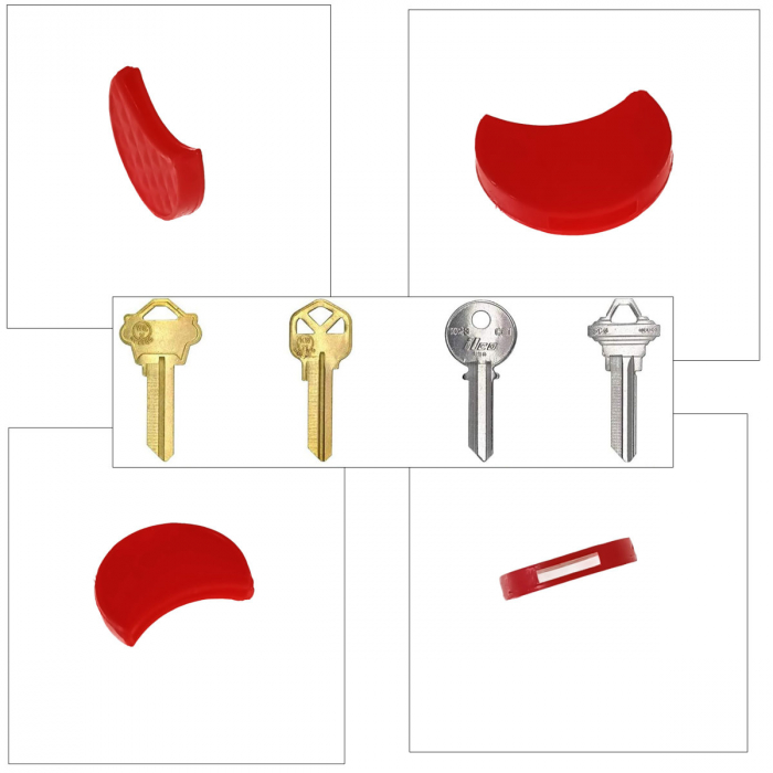 Capac tip husa pentru cheie, 27 x 16 mm, protectie si identificare, din PVC flexibil, rosu [3]
