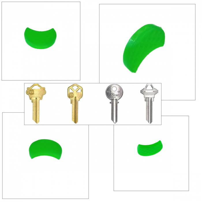 Capac tip husa pentru cheie, 27 x 16 mm, protectie si identificare, din PVC flexibil, verde deschis [3]
