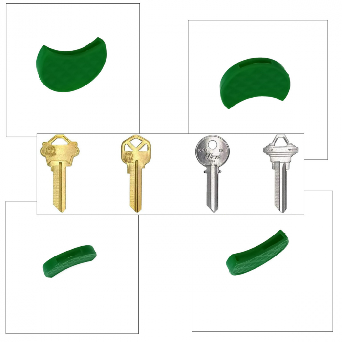 Capac tip husa pentru cheie, 27 x 16 mm, protectie si identificare, din PVC flexibil, verde inchis [3]
