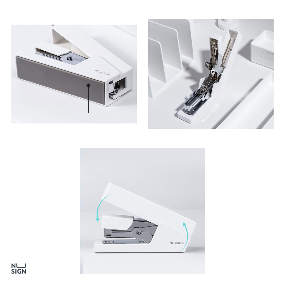 Capsator 25 coli 26/6 corp metal 081, Nusign, cu baza antiderapanta, pentru capse 24/6, alb [4]