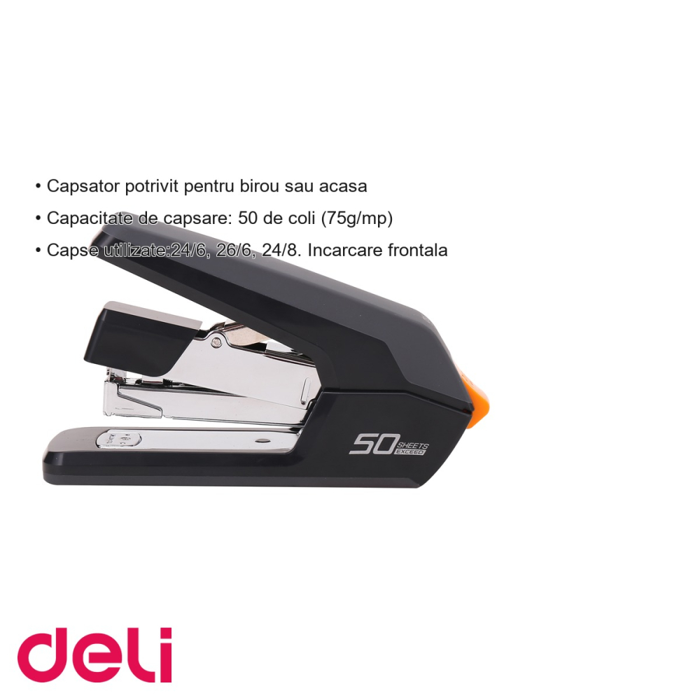 Capsator 50 coli Deli Efortless E0371, tehnologie effortless, incarcare frontala, pentru birou si acasa [3]