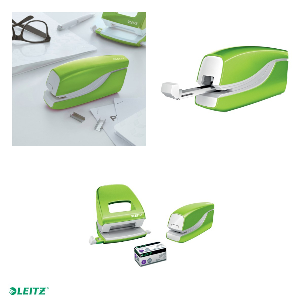 Capsator electric Leitz WOW NeXXt Series, cu baterii, capsare 10 coli, 1000 capse e1 incluse, verde [4]