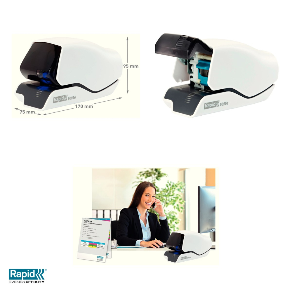 Capsator electric Rapid Supreme 5025E, 25 coli, cu caseta de 1500 capse, alb [6]
