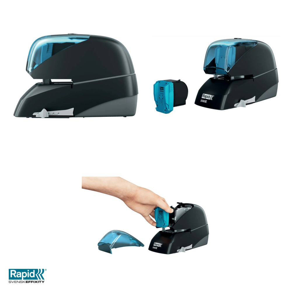 Capsator electric Rapid Supreme 5080E, 80 coli, cu caseta de 5000 capse, negru [4]