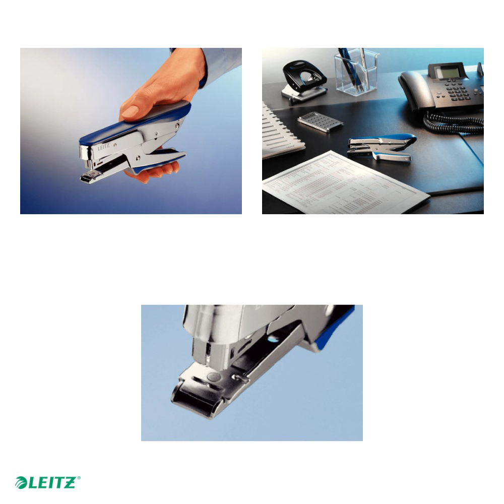 Capsator metalic Leitz 5545 tip cleste, capsare 15 coli, albastru Metal [4]