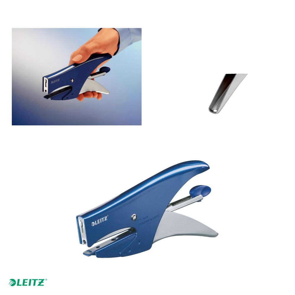 Capsator metalic Leitz 5547 tip cleste, capsare 15 coli, albastru Metal [4]