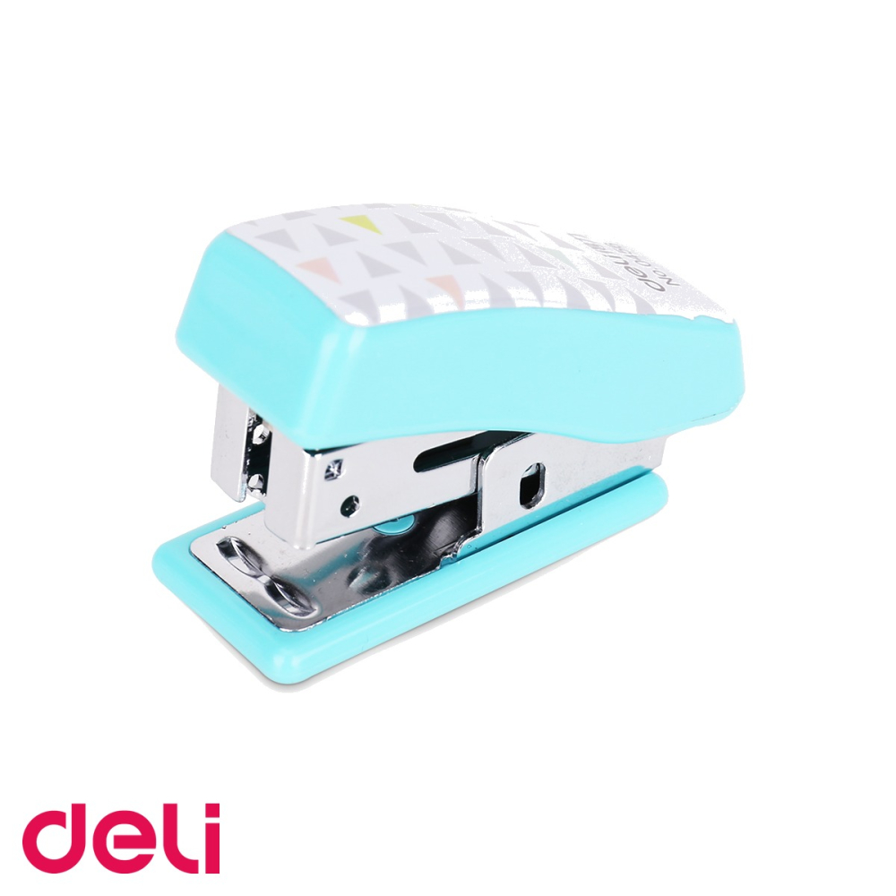 Capsator mini Deli 0456 cu capse incluse, mecanism metalic, capacitate 12 coli, pentru birou si acasa [4]