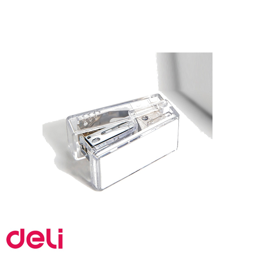 Capsator mini Deli NuSign transparent, 12 coli, capse 24/6 si 26/6, pentru birou si acasa [4]