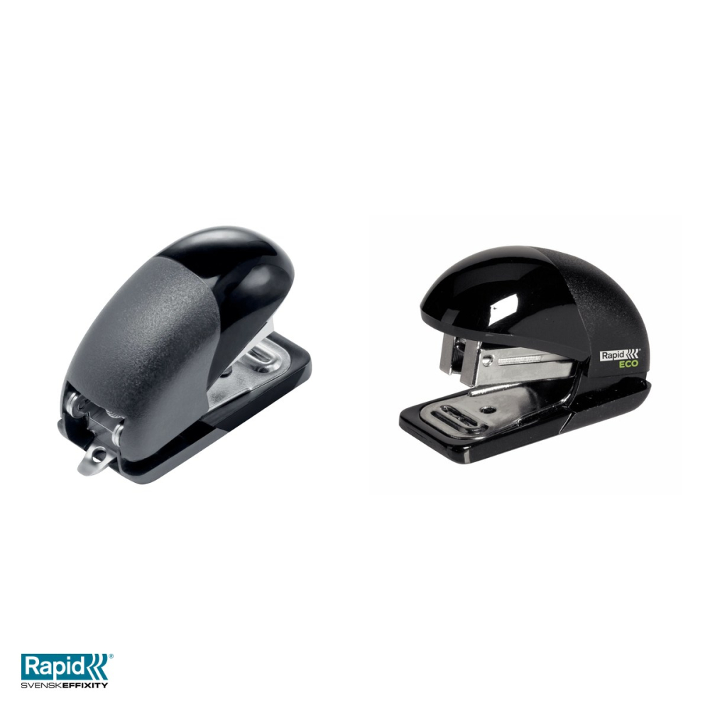 Capsator mini Rapid Eco, 10 coli, pentru capse 24/6 si 26/6, din plastic reciclat, 33x47x47 mm, negru [4]