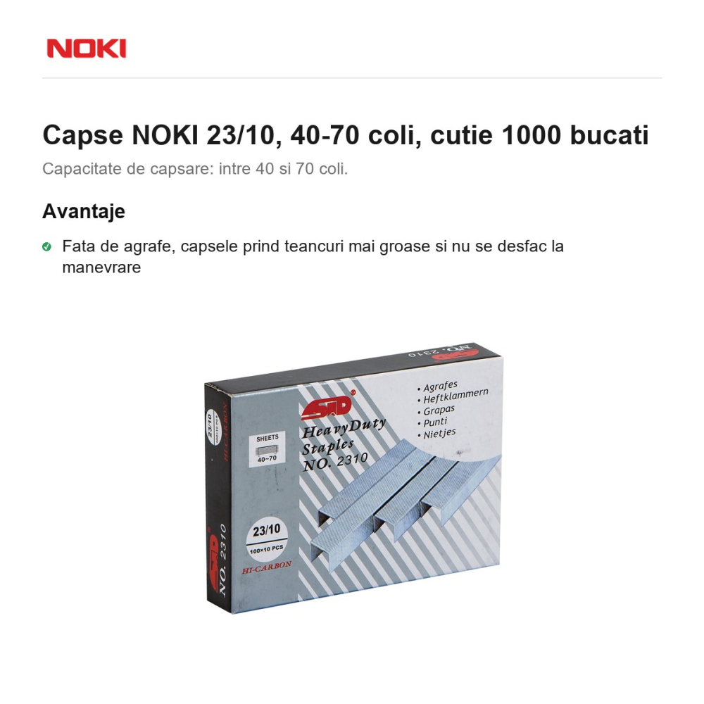 Capse NOKI 23/10, 40-70 coli, cutie 1000 bucati [2]