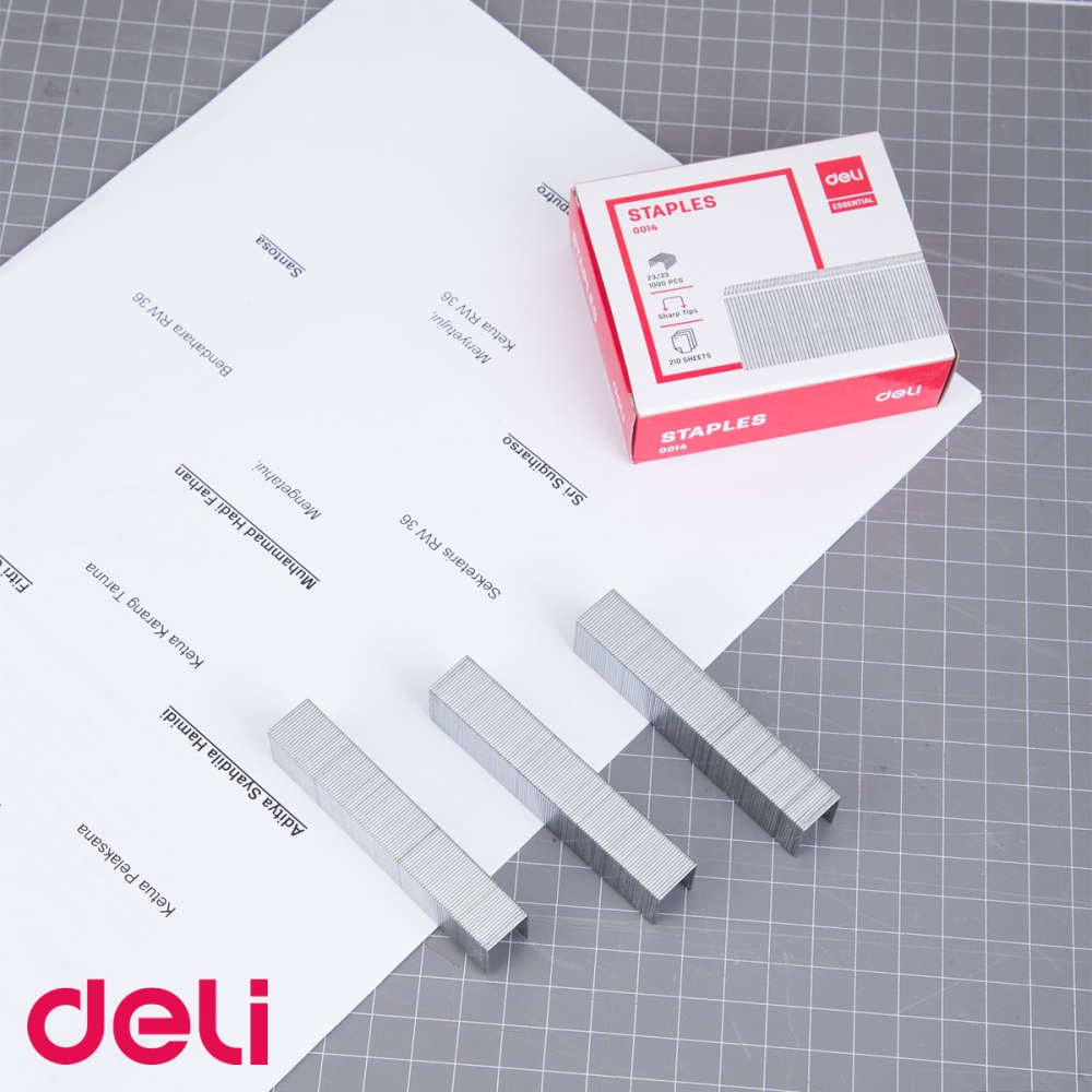 Capse zincate 23/23 Deli, metal rezistent, capacitate pana la 210 coli, cutie 1000 bucati [4]