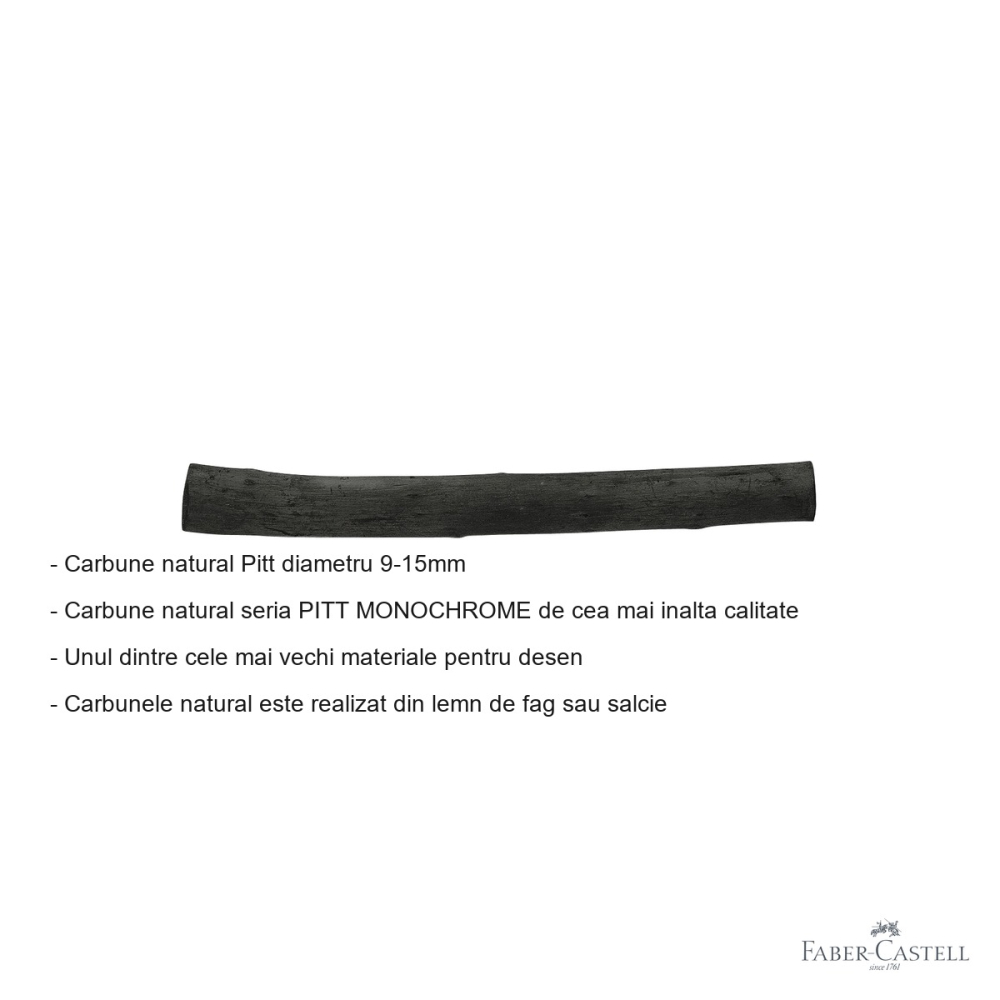 Carbune natural Faber-Castell Pitt Monochrome, diametru 9-15mm, pentru desen artistic [2]