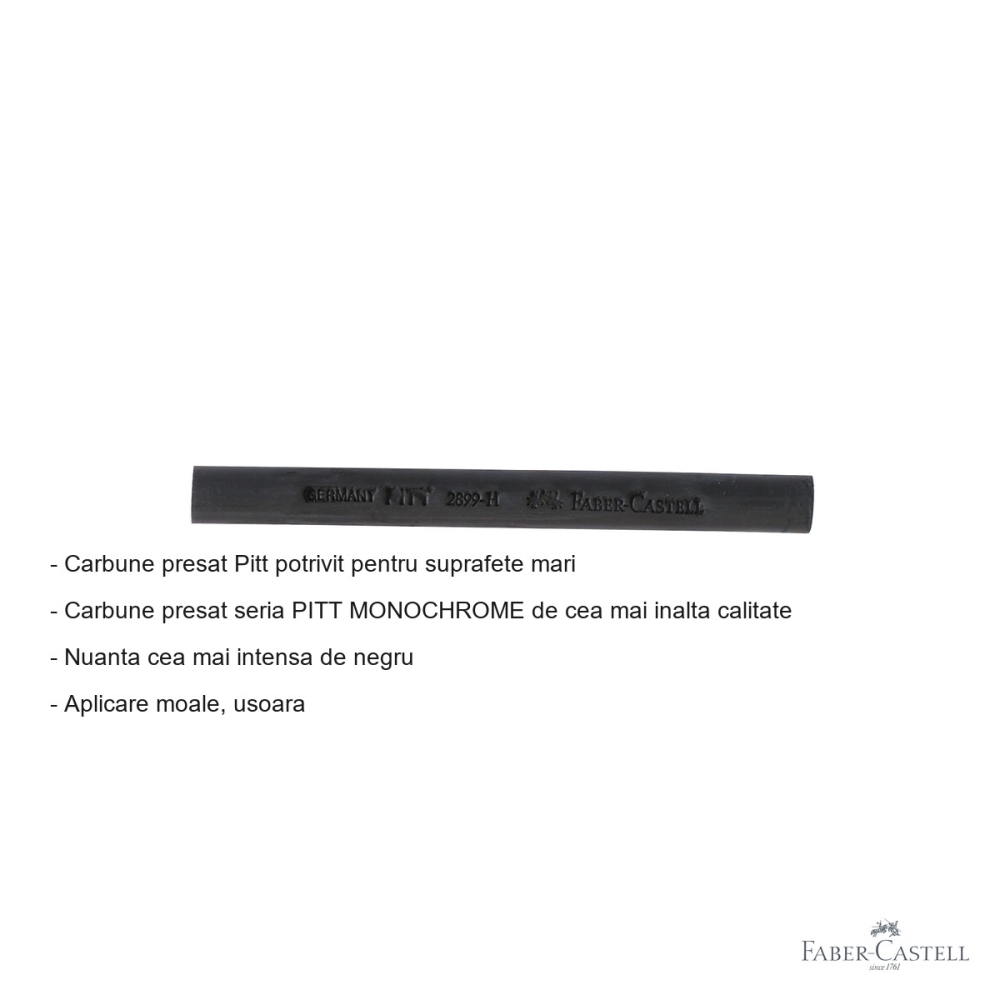 Carbune presat Faber-Castell Pitt Monochrome, grad dur, negru intens, pentru suprafete mari [2]