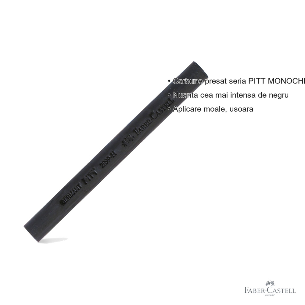 Carbune presat Faber-Castell Pitt Monochrome, grad dur, negru intens, pentru suprafete mari [3]