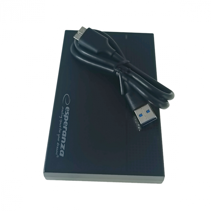 Carcasa externa pentru HDD/SSD Sata 2.5", USB 3.0, Esperanza EBA102, neagra [2]