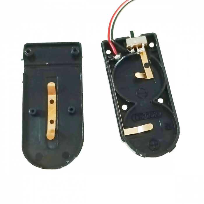 Carcasa suport si capac pentru 2 baterii tip CR2032, PR-8766-08021, conectori cu 2 fire, buton On/Off, neagra [4]
