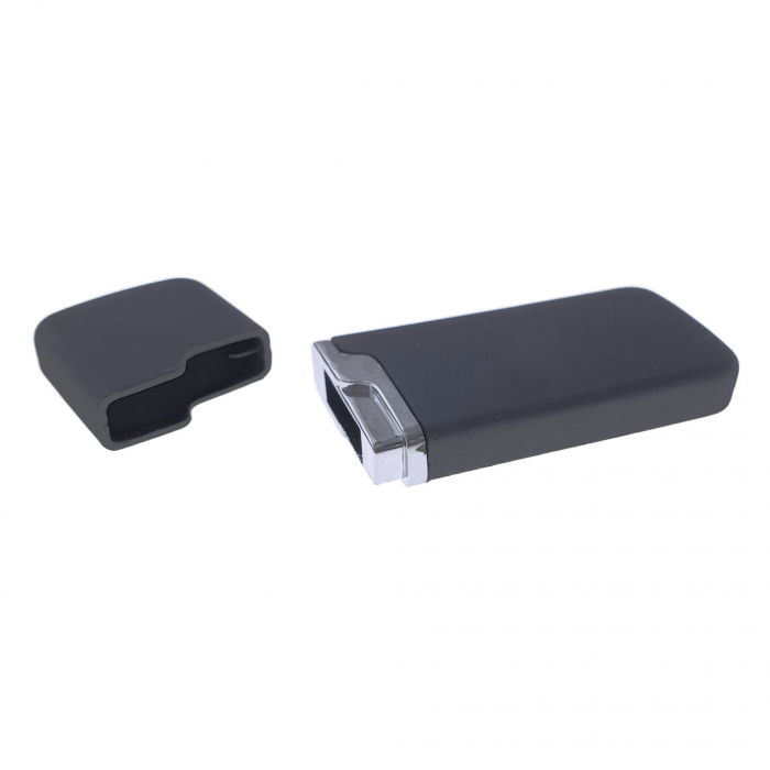 Carcasa USB-03RB, pentru memorie USB, cu capac, cauciucata, neagra [2]