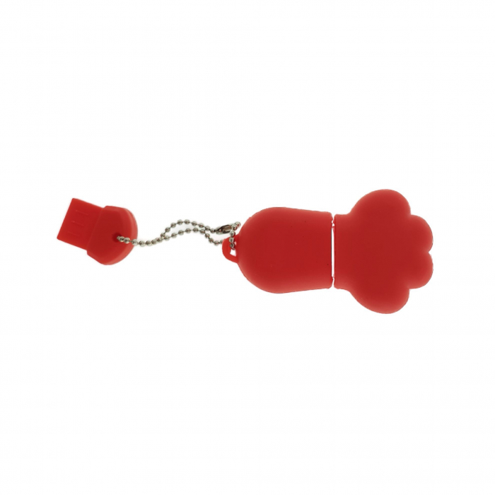 Carcasa USB-11R , pentru memorie USB, figurina din cauciuc, rosie [2]