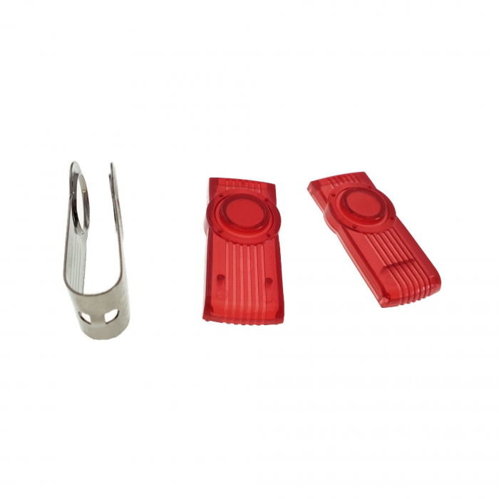 Carcasa USB-15R , pentru memorie USB, tip rotativ, din plastic si metal, rosie si argintie [2]
