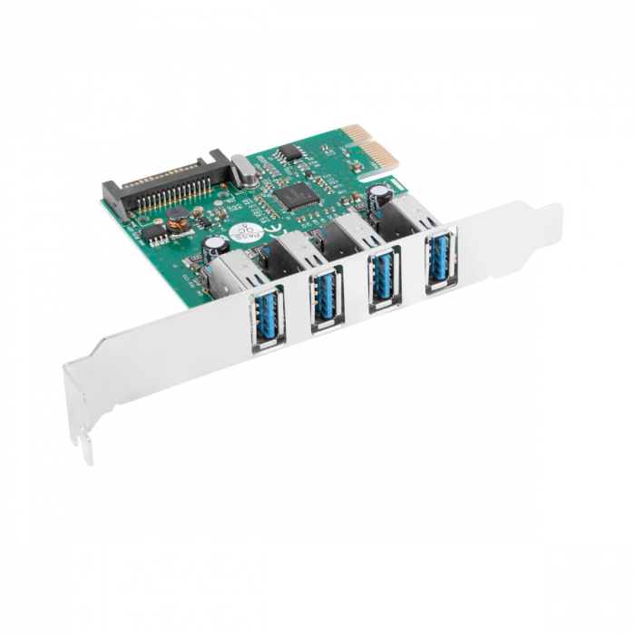 Card de extensie PCI Express la 4 x USB 3.1, Lanberg 42453, cu suport Low Profile [2]