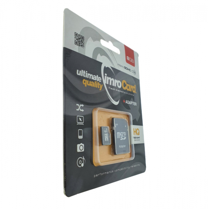 Card de memorie micro SDHC 8 Gb clasa 10, Imro 01547, cu adaptor [2]
