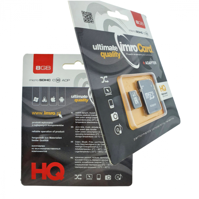 Card de memorie micro SDHC 8 Gb clasa 10, Imro 01547, cu adaptor [3]