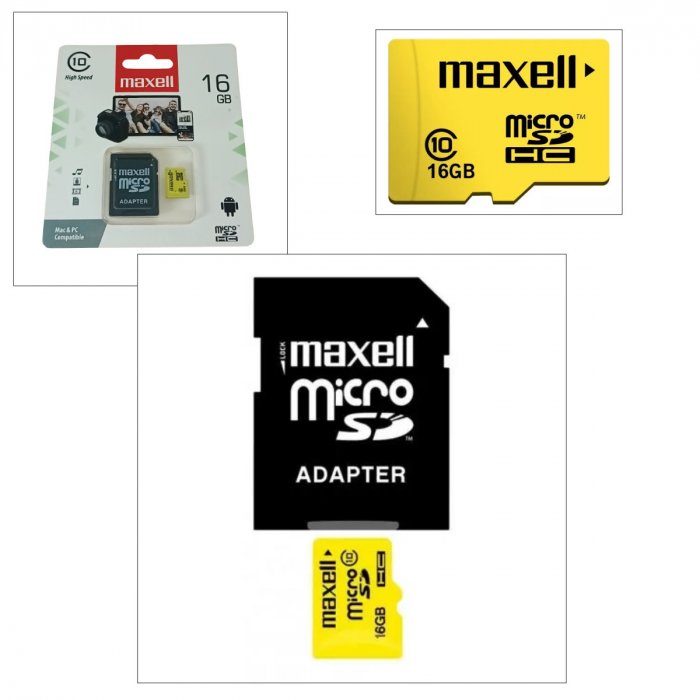 Card de memorie microSDHC 16 Gb clasa 10 UHS-I, Maxell 74523, cu adaptor SD [2]